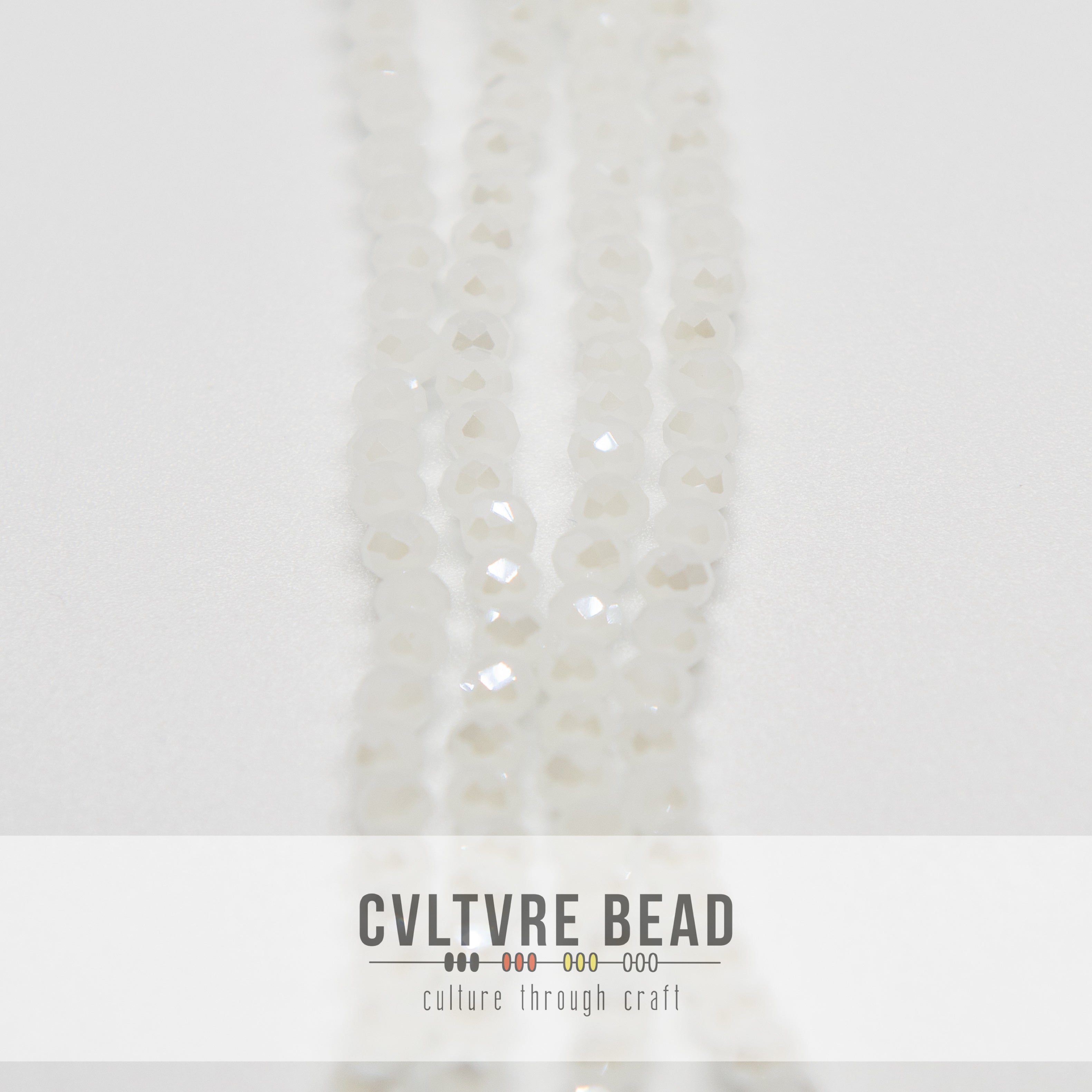 Crystal Lane Rondelle - 3x4mm - Opaque White Matt AB